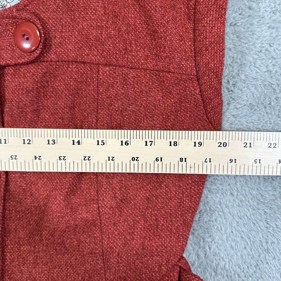 Tabitha Anthropologie Blustery Days Belted Vest Tunic Wool Blend Orange  Size 10 - Picture 9 of 12